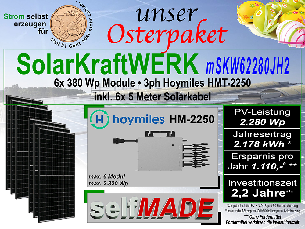 BalkonKraftWERK BKW1325JH 325 Wp mit Hoymiles HM-300 Mikrowechselrichter