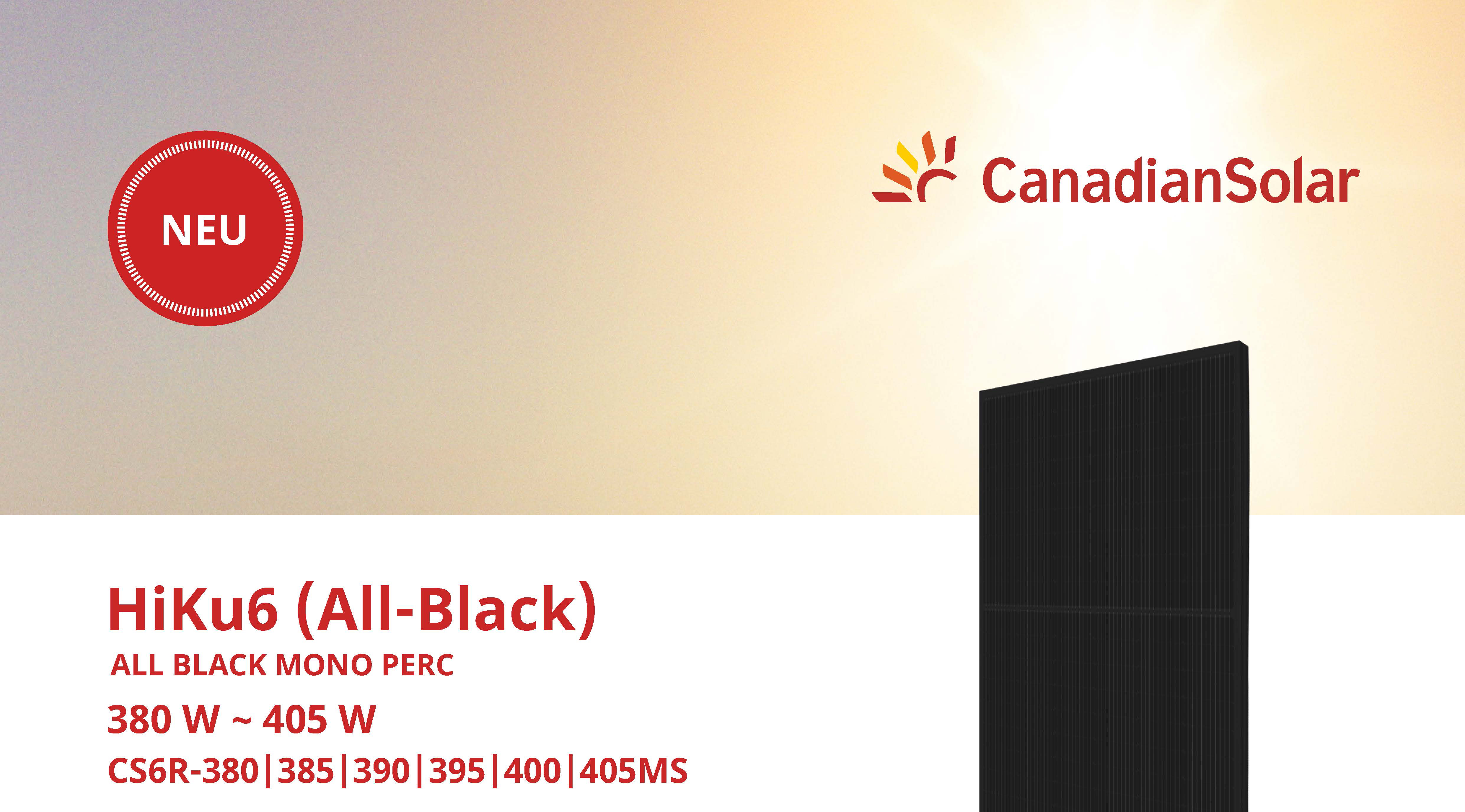 Canadian Solar 395W High Power Mono PERC HiKU6 AB MC4 ALL BLACK
