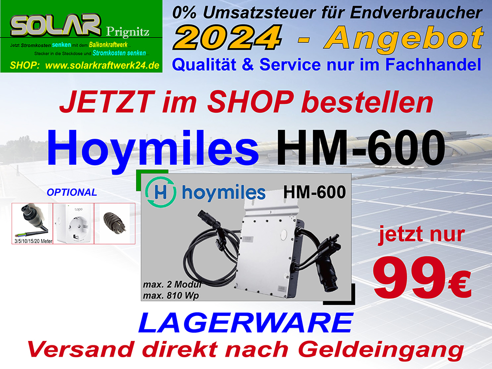 Hoymiles Microwechselrichter HM-300 (max. 380 Watt)