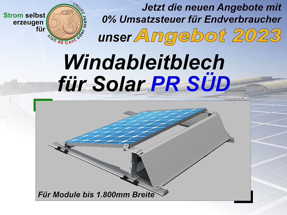 Solar-PR S3 Windabweisblech 15° für Module bis 1.790mm